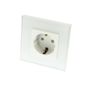 1 Vägs jordat WIFI vägguttag (Glas)