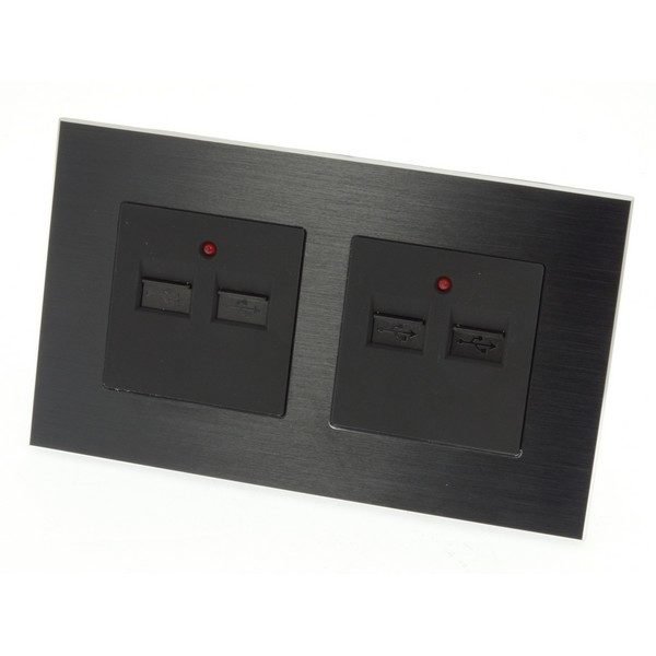 3.1 USB + 3.1 USB  (Borstat Stål) - Bild 3