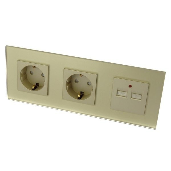 2 Vägs jordat WIFI vägguttag + 3.1 USB  (Glas) - Bild 4