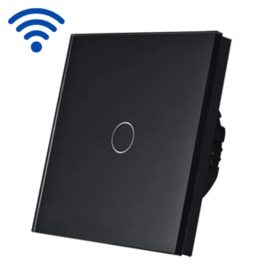 touch wifi strömbrytare svart glas 1 polig